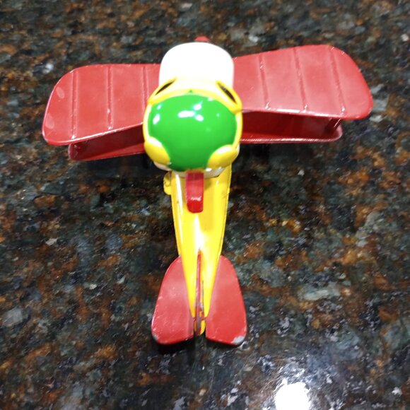 Metal Airplane Snoopy WWI Flying Ace Biplane Aviva Toy Co 1965 - Picture 3 of 7